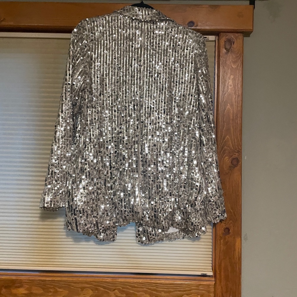 Venus | Silver Sequin Blazer | Size 8